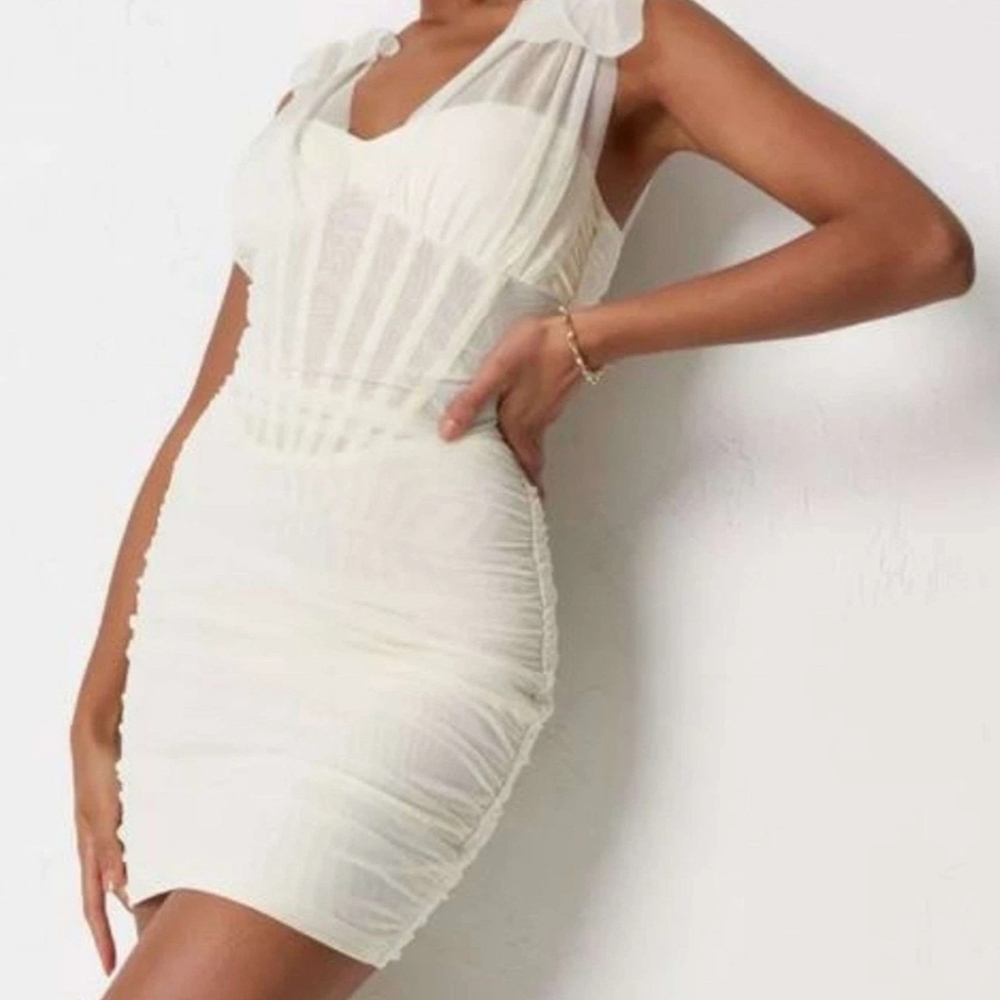 Missguided+ Cream Mini Dress